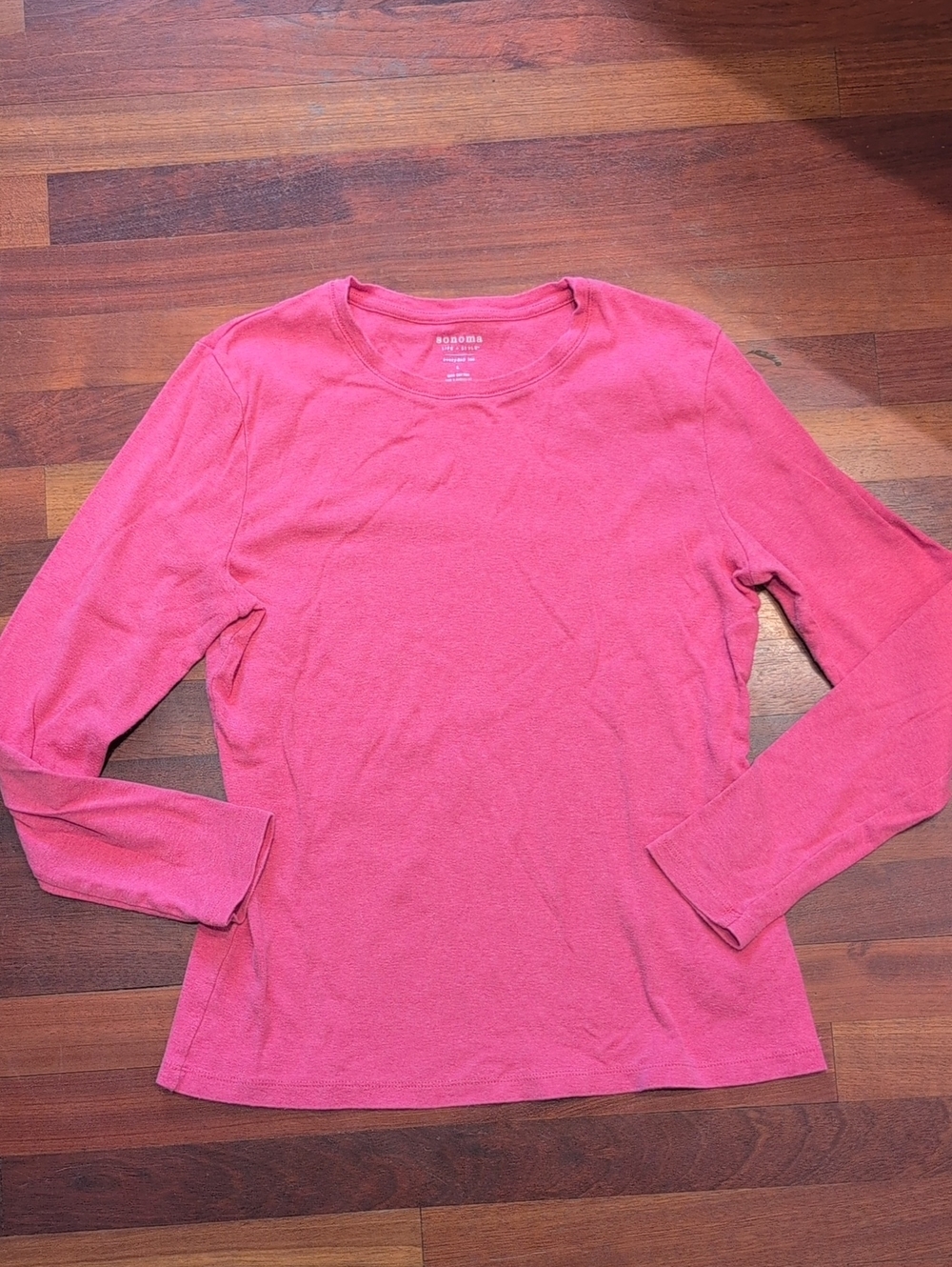 Sonoma Crewneck Long Sleeve Tee - Pink